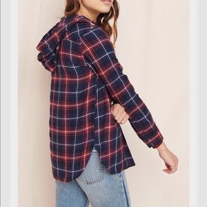 Hooded girlfriend plaid shirt